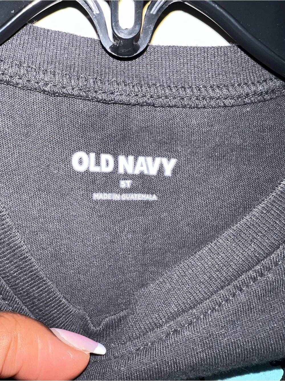 Old Navy Black Tee with Yellow Bus and Teal Surf Graphic